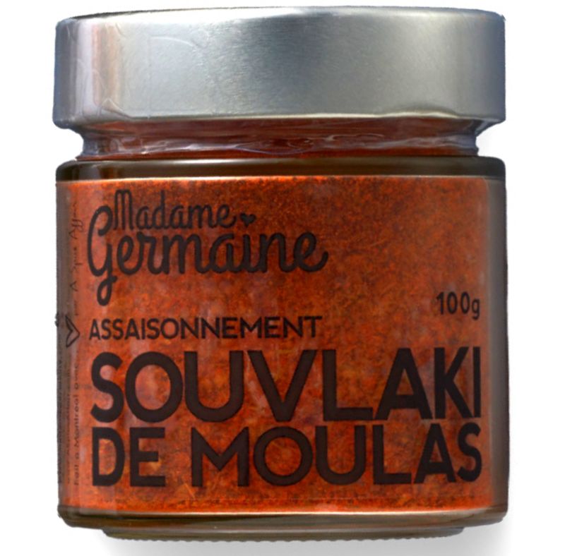 Mélange Souvlaki de Moulas Madame Germaine. Pot de 100 g