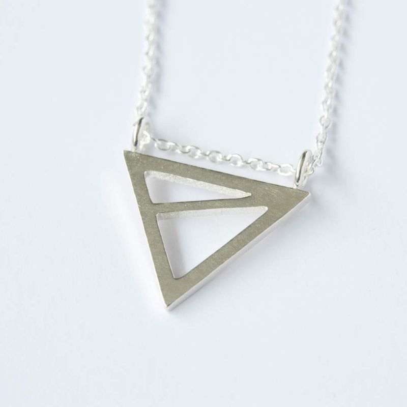 Triangles en argent sterling sur chaîne