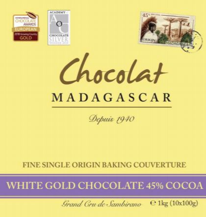 Chocolat blanc de couverture 45% de cacao - 1kg