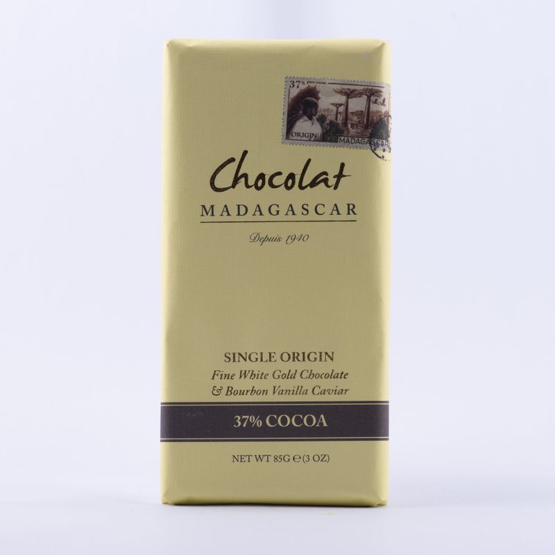 White Gold Chocolate tablet with Vanilla Caviar 37% Cocoa - 85g