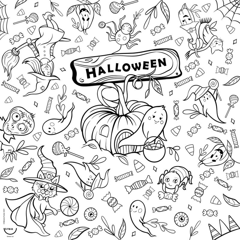 Halloween - Napperon à colorier