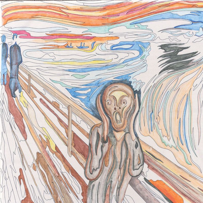 Le Cri d'Edvard Munch - Nappe Art à colorier