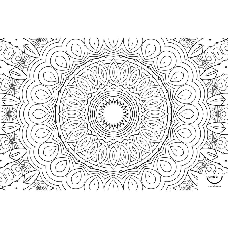 Mandala - Napperon à colorier - 2 côtés - Recto-verso