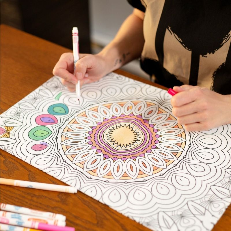 Mandala - Napperon à colorier - 2 côtés - Recto-verso