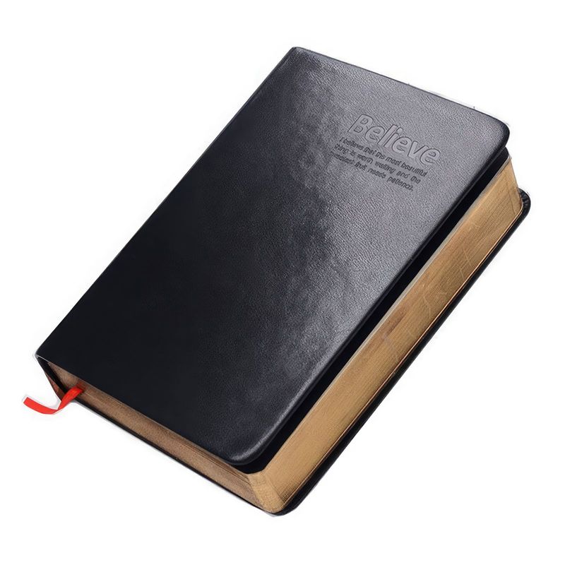 Bloc-notes en cuir vintage en forme de Bible | Cadeau Biblique