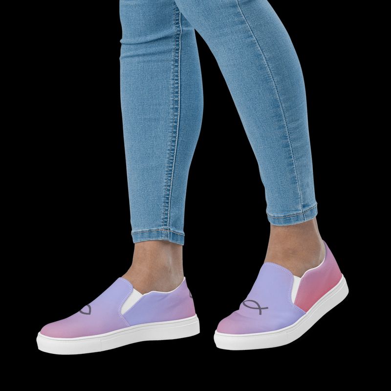 Soulier tennis chrétien en toile sans lacets pour femme | Cadeau Biblique