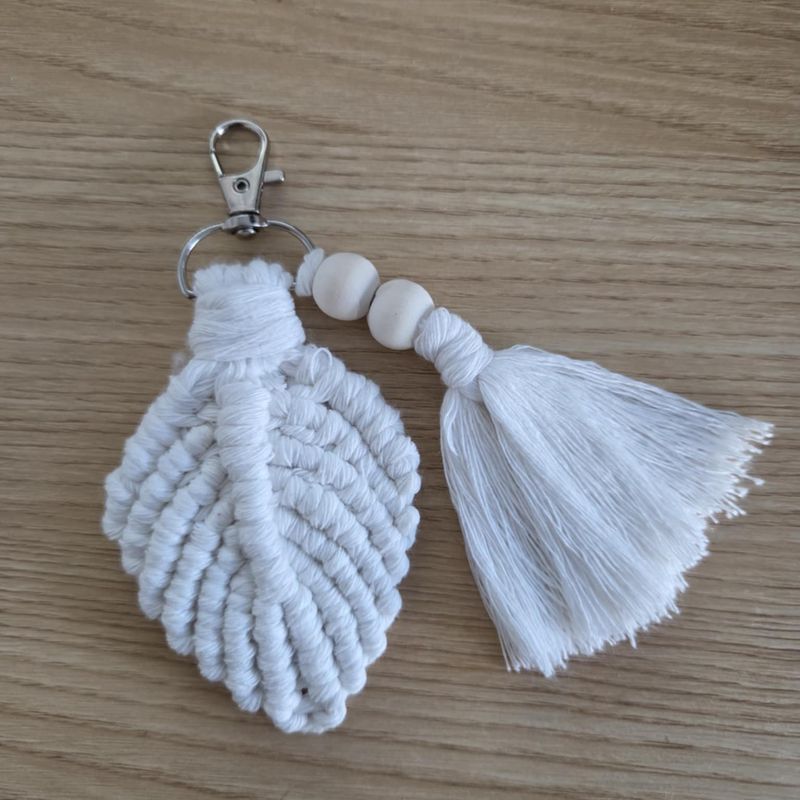 Porte-clés en macramé - Feuille