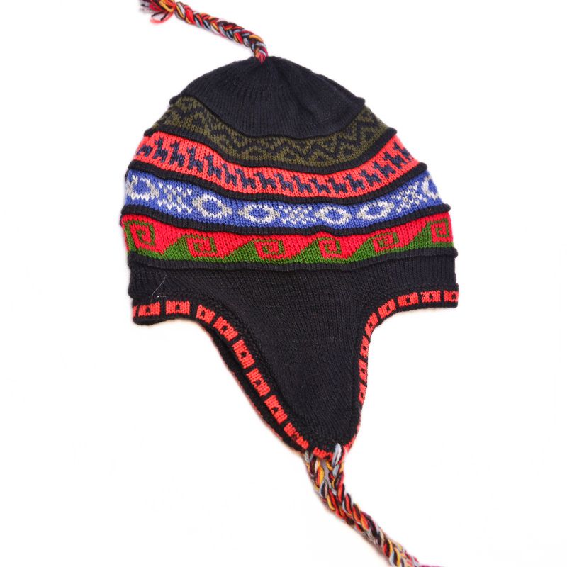 Tuque péruvienne doublé - Noir 3