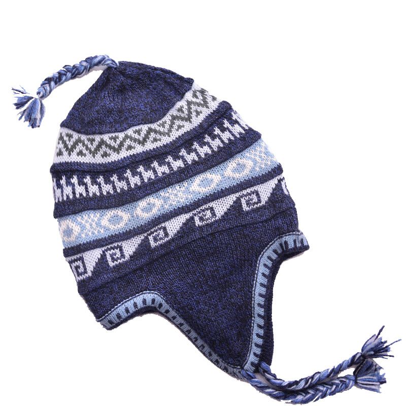 Tuque péruvienne doublé - Bleu foncé
