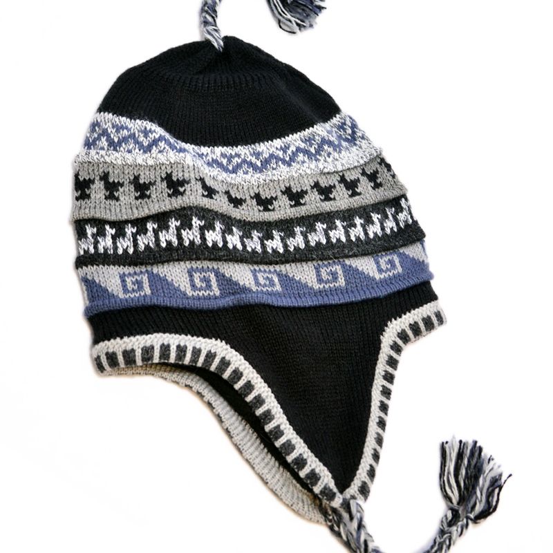 Tuque péruvienne doublé - Noir 2