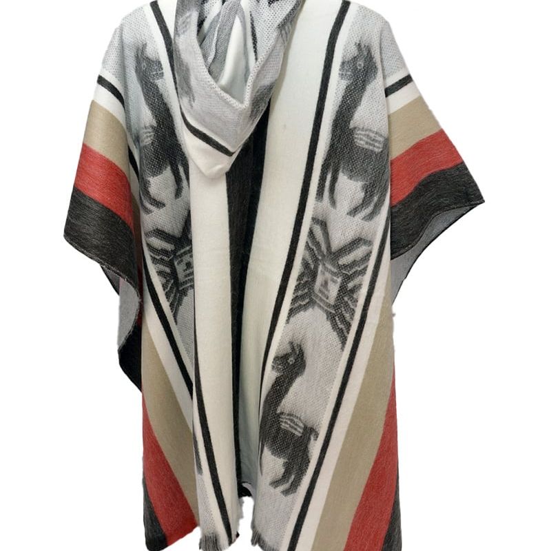 Poncho Equateur avec capuchon (divers couleurs)