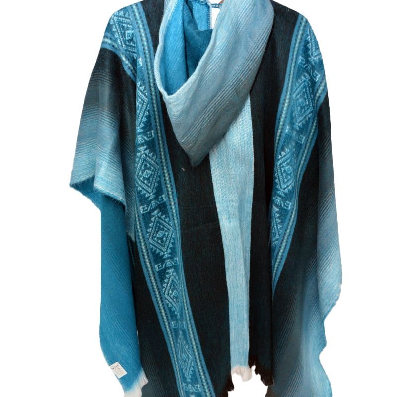 Poncho Equateur avec capuchon (divers couleurs)