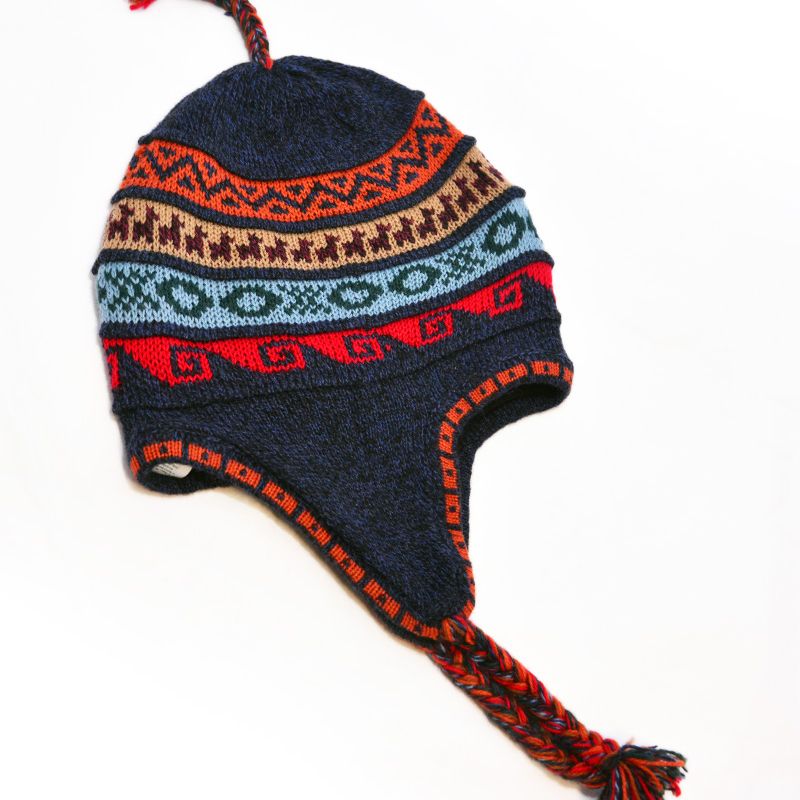 Tuque péruvienne doublé - Bleu 2