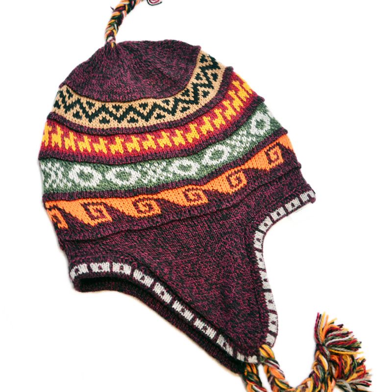 Tuque péruvienne doublé - Bourgogne 2