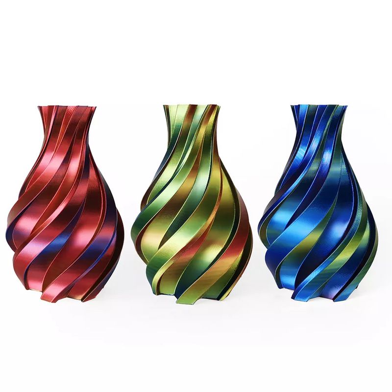 Soyeux Bleu & Vert & Rouge (Tri-couleur) PLA Filament 3D | HELLO3D de Haute Qualité