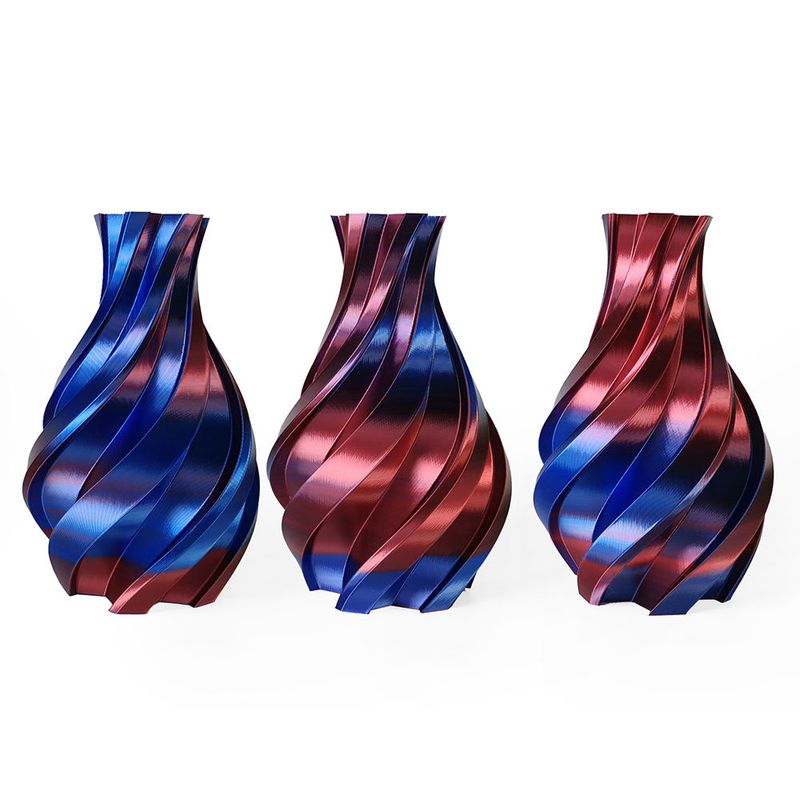 Soyeux Bleu & Rouge (Bi-couleur) PLA Filament 3D | HELLO3D de Haute Qualité