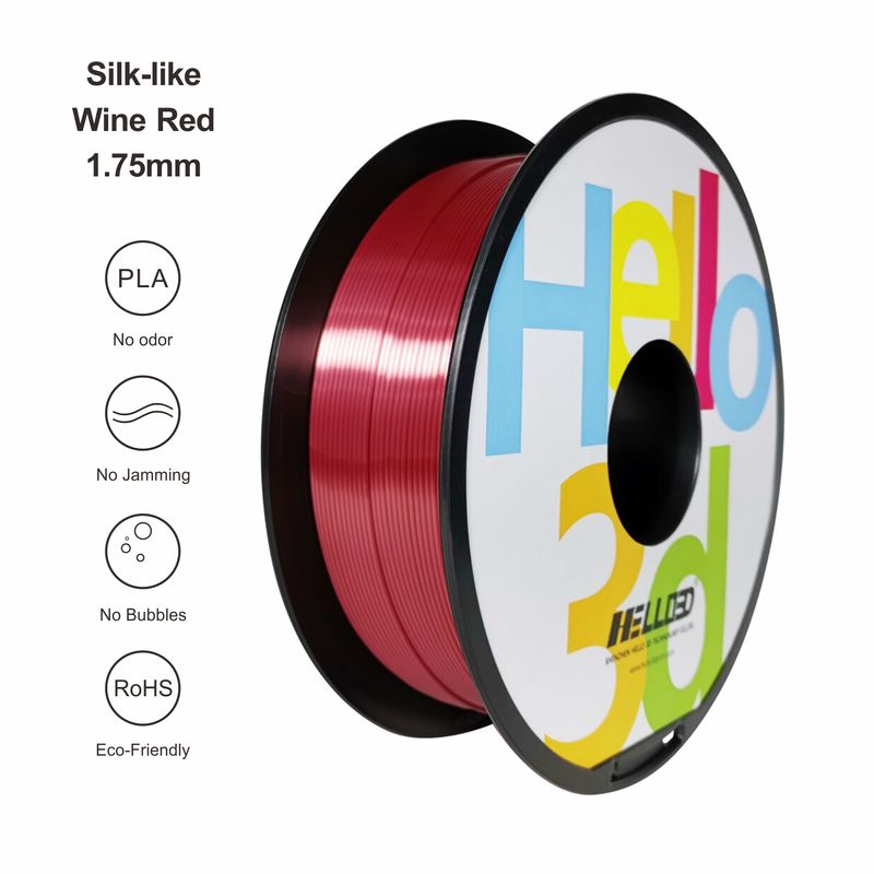Soyeux - Rouge vin - PLA Filament 3D | HELLO3D de Haute Qualité