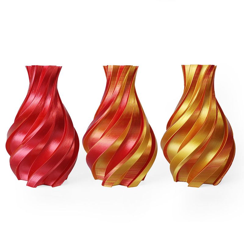 Soyeux Or & Rouge (Bi-couleur) PLA Filament 3D | HELLO3D de Haute Qualité