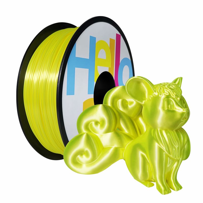 Soyeux - Jaune - PLA Filament 3D | HELLO3D de Haute Qualité