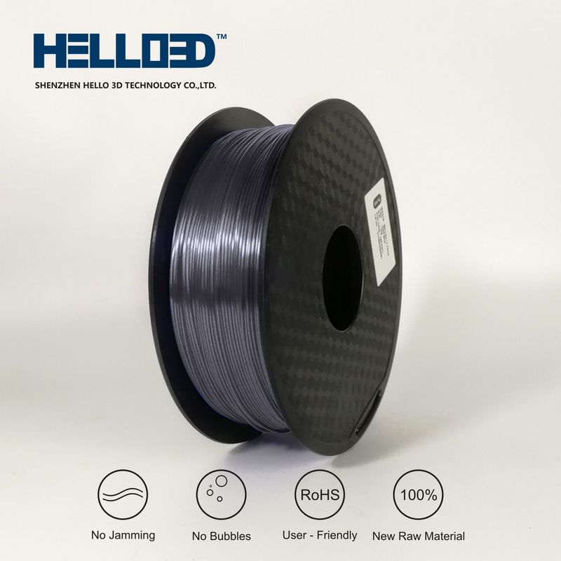 Soyeux - Argent/grisé - PLA Filament 3D | HELLO3D de Haute Qualité