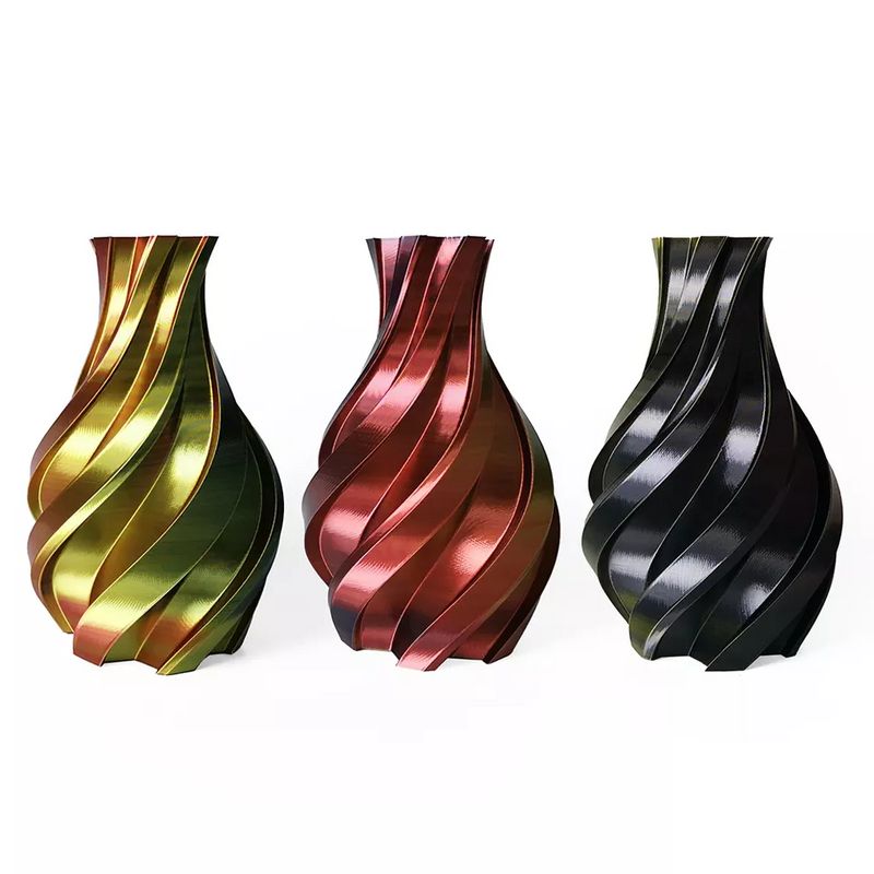 Soyeux Or & Rouge & Noir (Tri-couleur) PLA Filament 3D | HELLO3D de Haute Qualité