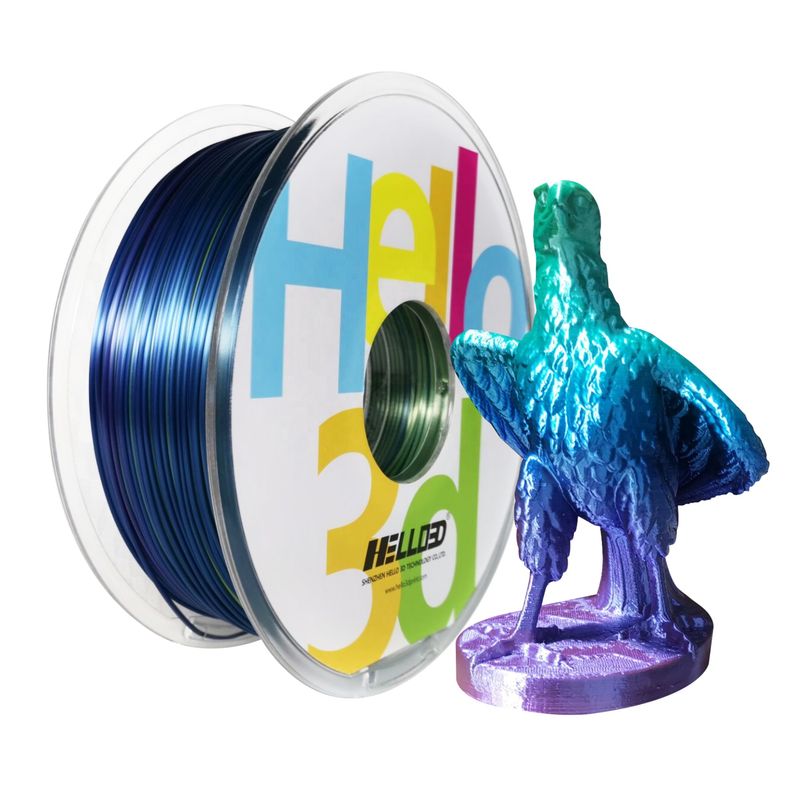Soyeux - Arc-en-ciel Kingfisher - PLA Filament 3D | HELLO3D de Haute Qualité