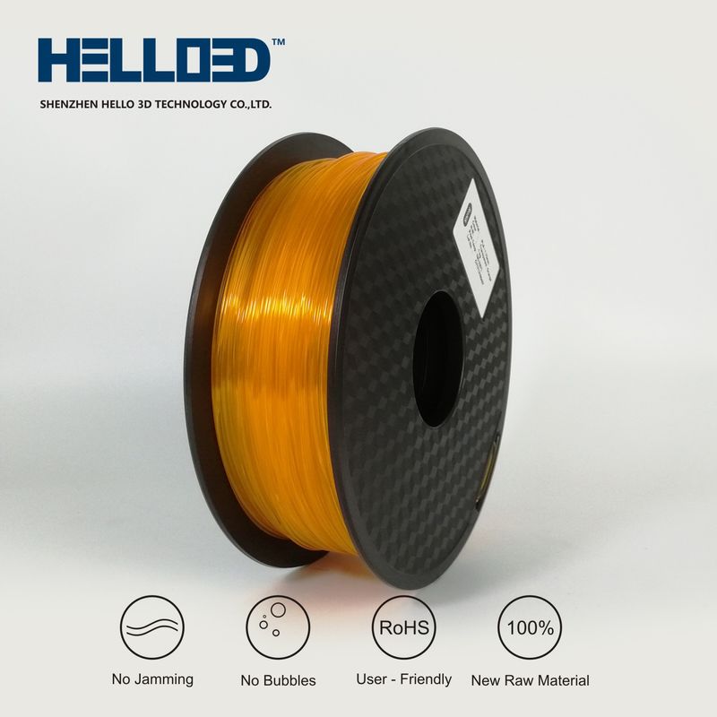 Transparent - Orange - PLA Filament 3D | HELLO3D de Haute Qualité