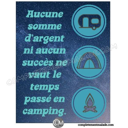 Affichette aimantée : Rien ne vaut le temps passé en camping