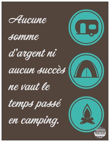 Affichette aimantée : Rien ne vaut le temps passé en camping