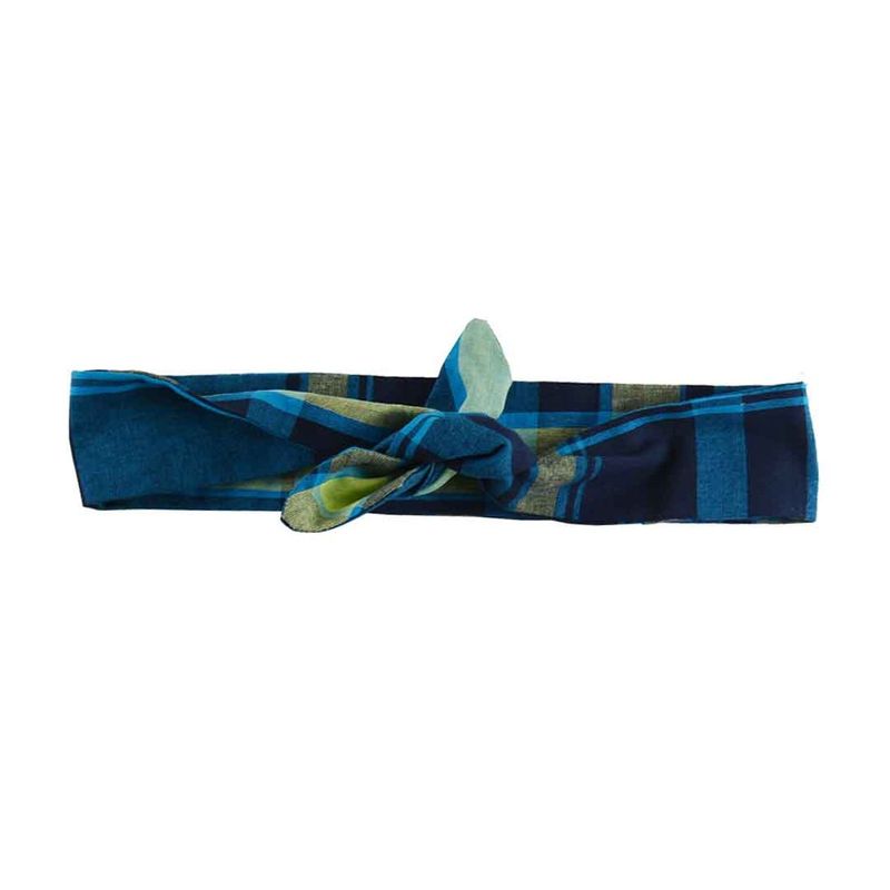 Bandeaux Mère Fille - Bleu Madras