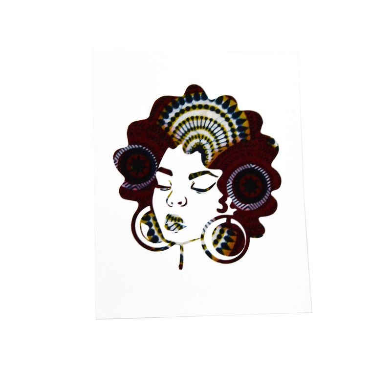 Affiche femme noire grosses boucles d'oreilles
