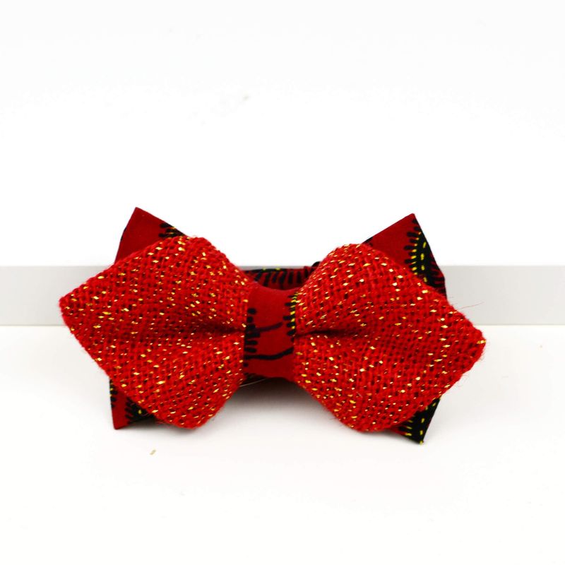 Noeud Papillon Rouge Scintillant - Pointe de Diamant/diamond point glittering bow tie