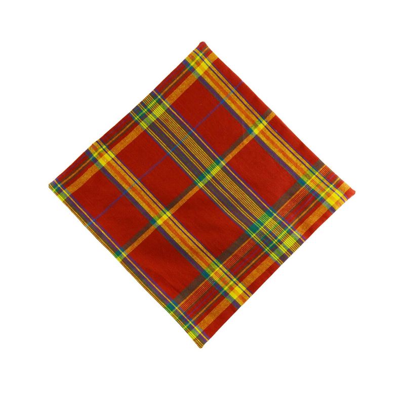 Ensemble Noeud Papillon Et Mouchoir De Poche - Rouge Madras