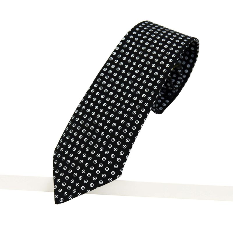 Cravate noire pois blanc