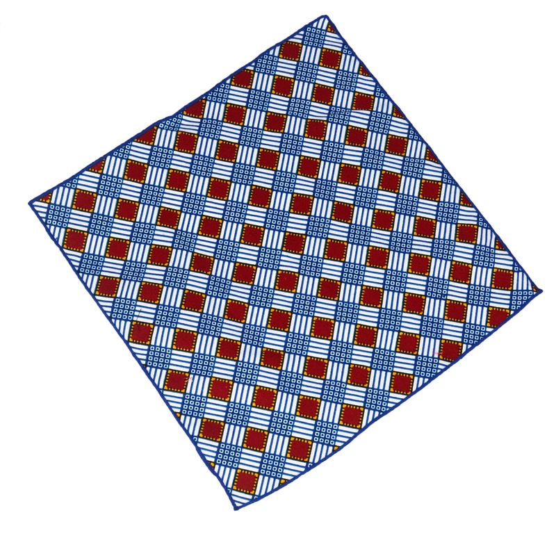 Mouchoir de poche à carreaux - bleu, rouge et blanc