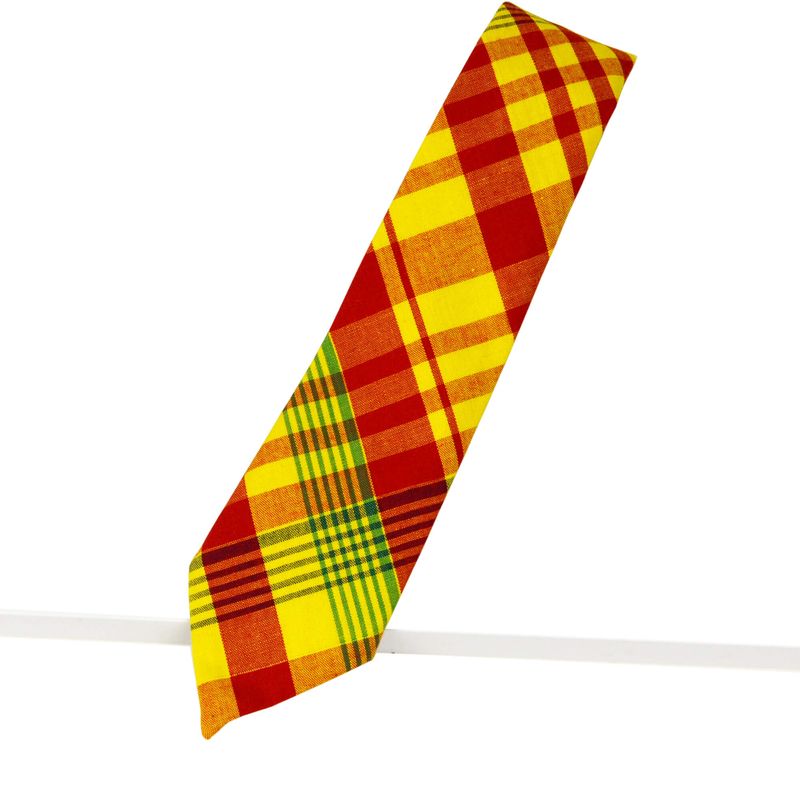 Cravate Madras - Carreaux jaunes et rouges