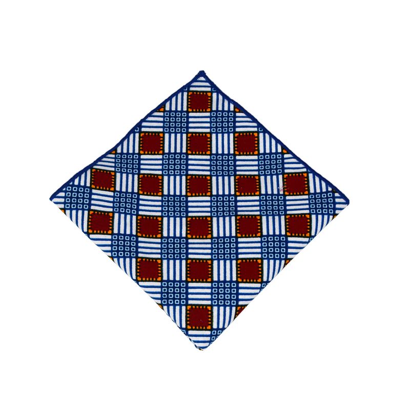 Mouchoir de poche à carreaux - bleu, rouge et blanc