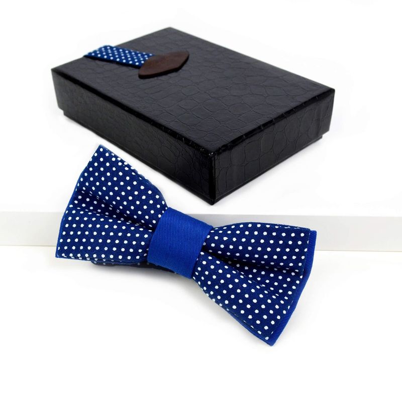 Noeud Papillon - Bleu Marine Petits Pois Blancs