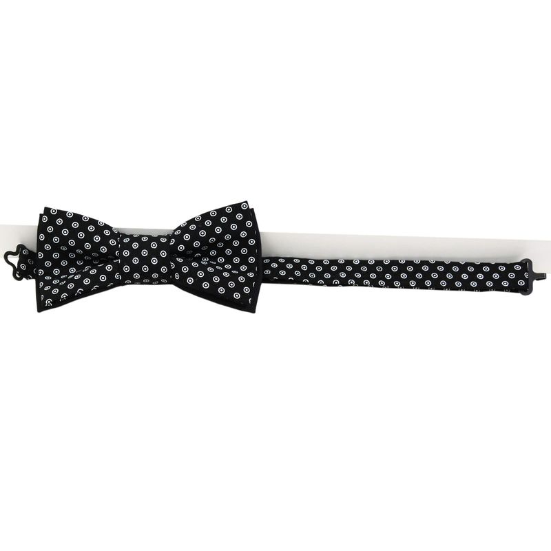 Noeud papillon noir pois cerclés blancs - Shweshwe