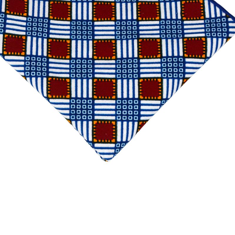 Mouchoir de poche à carreaux - bleu, rouge et blanc