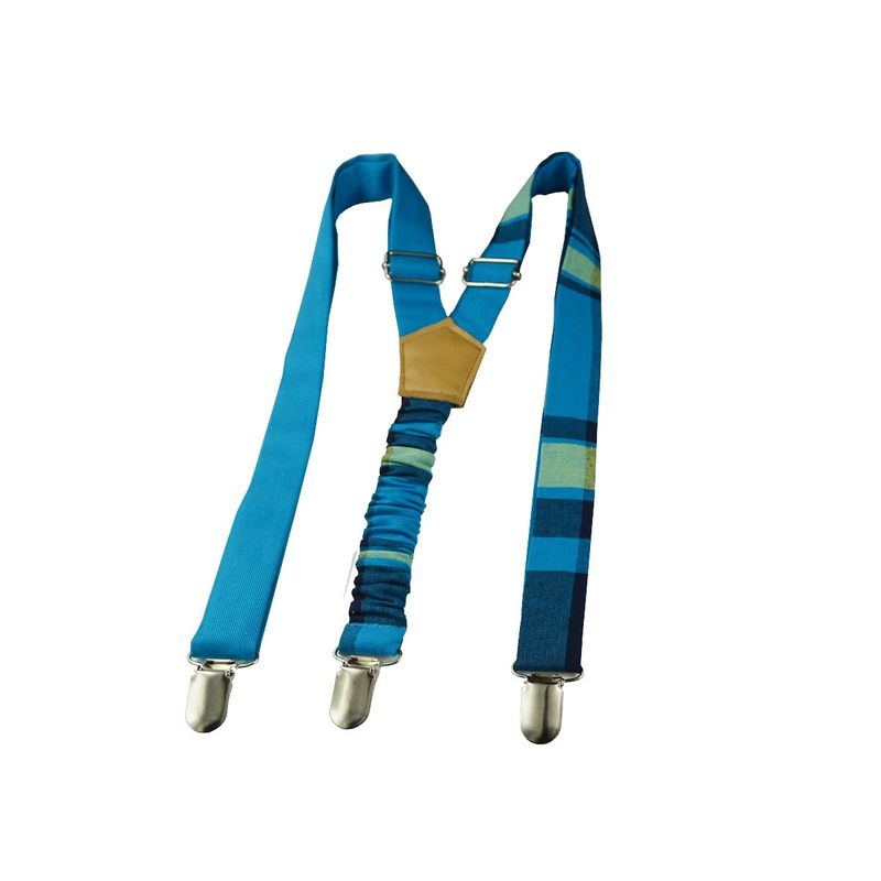 Noeud Papillon Et Bretelles - Bleu Madras