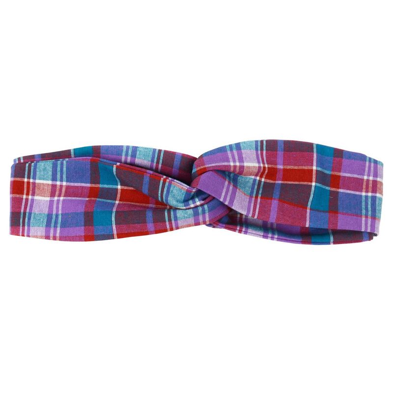 Bandeau Croisé - Rose Bleu Madras
