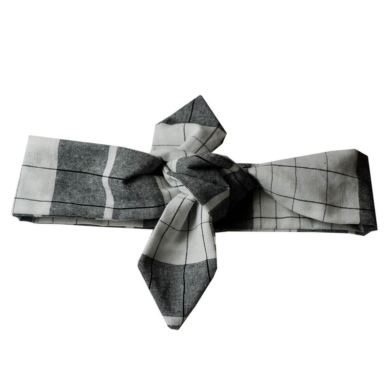Bandeau À Nouer - Noir Et Blanc Madras