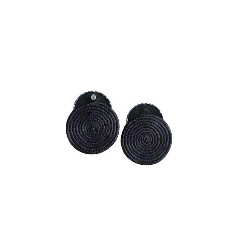 Clous d'oreilles sisal Nyeupe, bleu clair à pois - grands