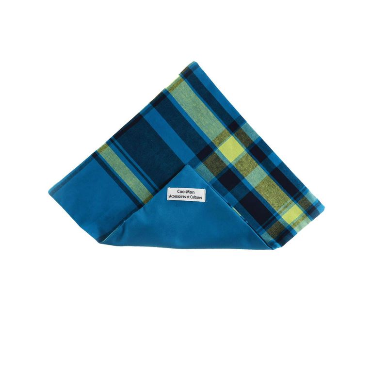 Noeud Papillon Et Mouchoir De Poche - Bleu Madras