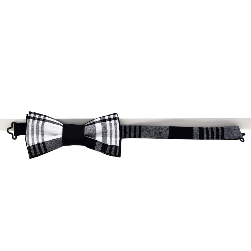 Noeud papillon à carreaux noir et blanc - Madras
