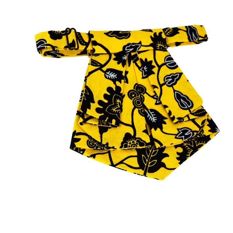 Cravate courte femme - jaune et noir