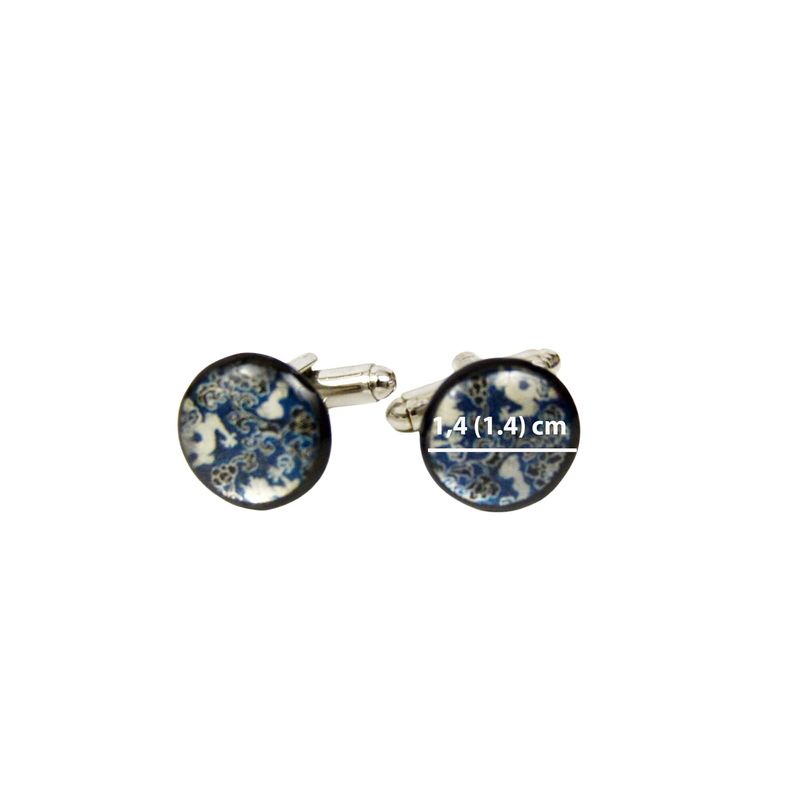 Boutons de manchette noirs - motif dragon