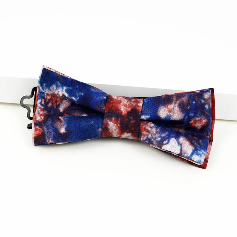 Noeud papillon tie-dye - bleu & ocre