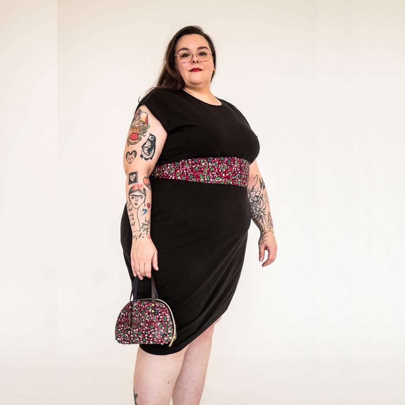 Sac Vaya rouge à feuilles vertes – Wax waterproof demi-lune